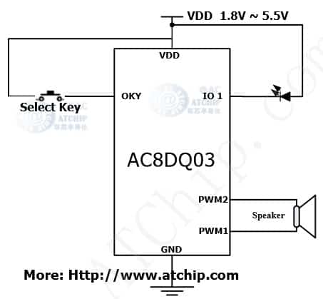 音樂IC情歌3首應(yīng)用電路圖