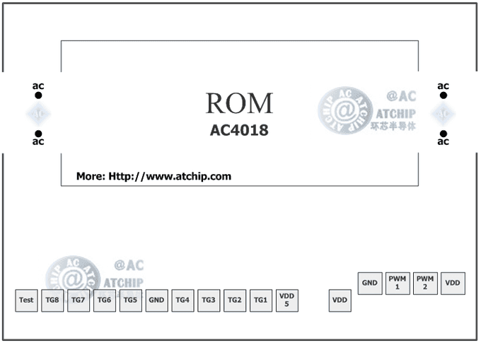Diceic.com裸片綁定圖 帶單片機MCU晶元電路的AC4018OTP語音芯片